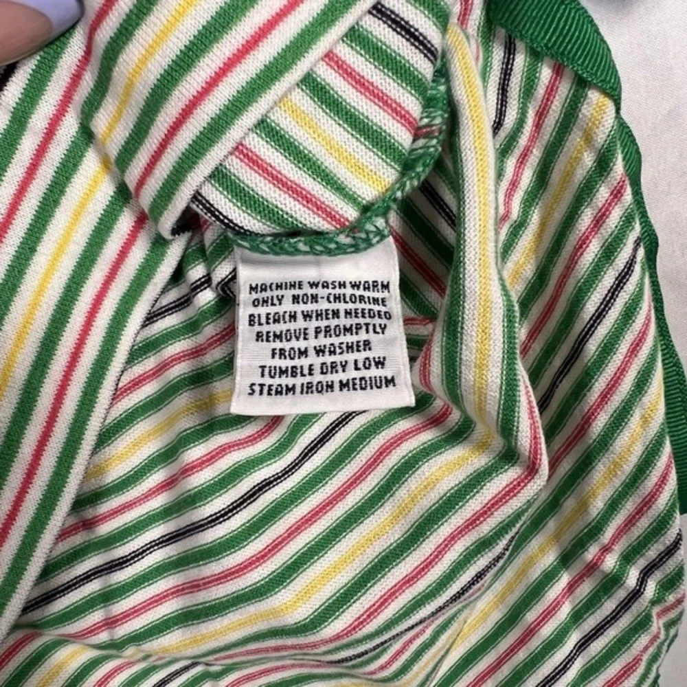 Polo Golf Ralph Lauren Yellow GreenStriped‎ Shirt Green Pony Sz Large - Picture 5 of 9